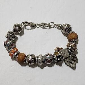 Brighton orange pumpkin wooden, Trust your‎ Journey purse charm bracelet